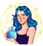 Illustration of aquarius zodiac sign character