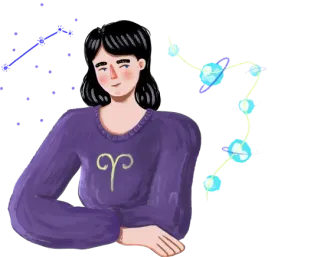 Illustration of aries zodiac sign character