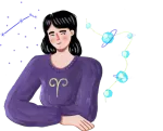 Illustration of aries zodiac sign character