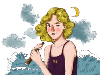 Illustration of cancer zodiac sign character