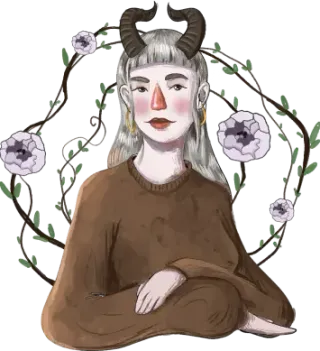 Illustration of capricorn zodiac sign character
