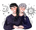 Illustration of gemini zodiac sign character