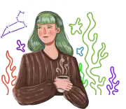 Illustration of leo zodiac sign character