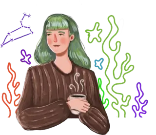 Illustration of leo zodiac sign character